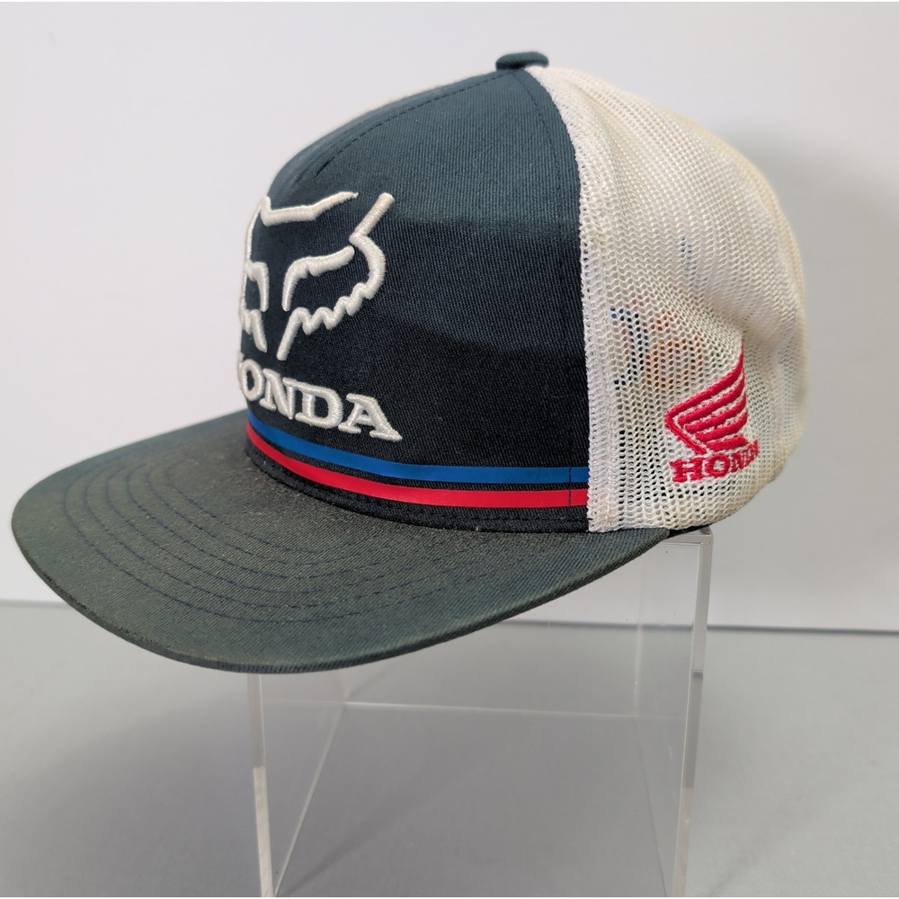 Fox Racing Honda Trucker Snapback Hat Navy White Embroidered Logo Adjustable